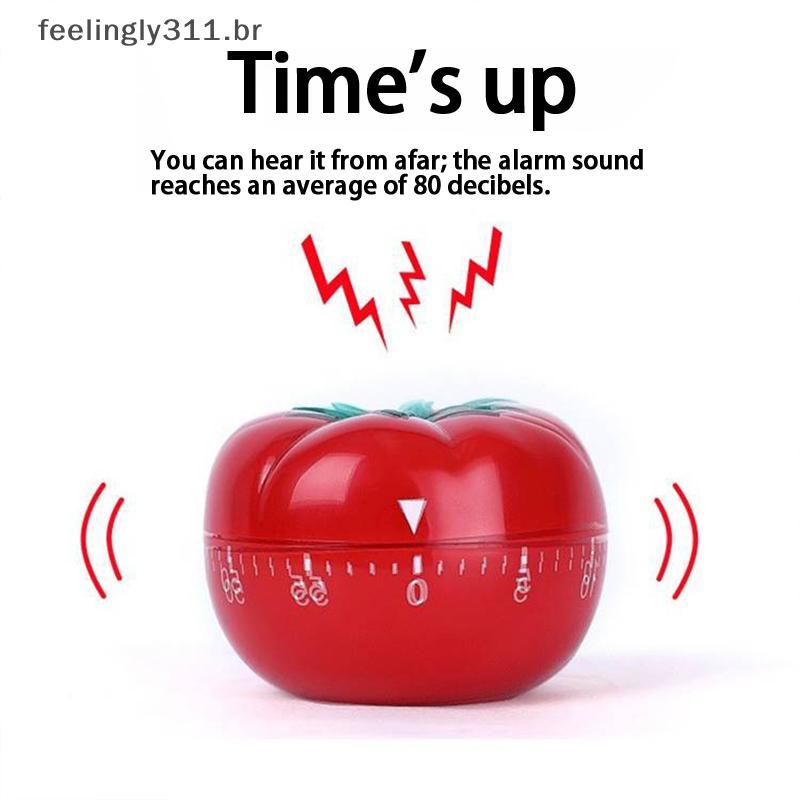 FEELI Tomato Timer Alarme Eletrônico De Contagem Regressiva De Cozinha Para Cozinhar E Jogos