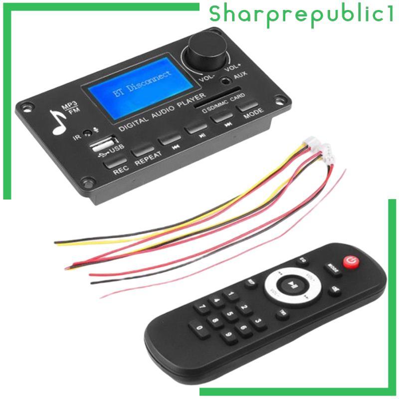 [Sharprepublic1] Módulo De Áudio De Placa MP3 USB TF Rádio Automotivo 12V Display Music Com RC Lossless