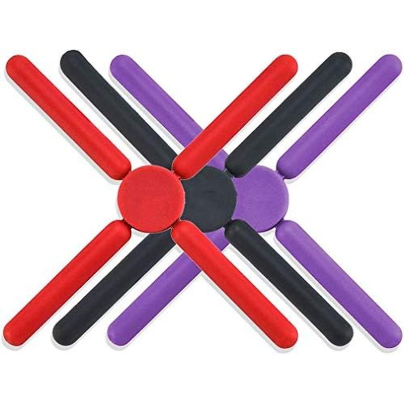 Silicone Dobrável 3 Peças Resistentes Suporte Para Tapete De Panela Trivets Prato De Calor Expansível Cruz