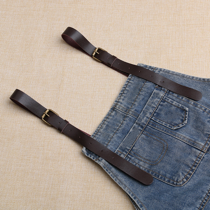 Suspensórios com macacão jeans suspensórios femininos saia retrô All-Match 2cm marrom escuro