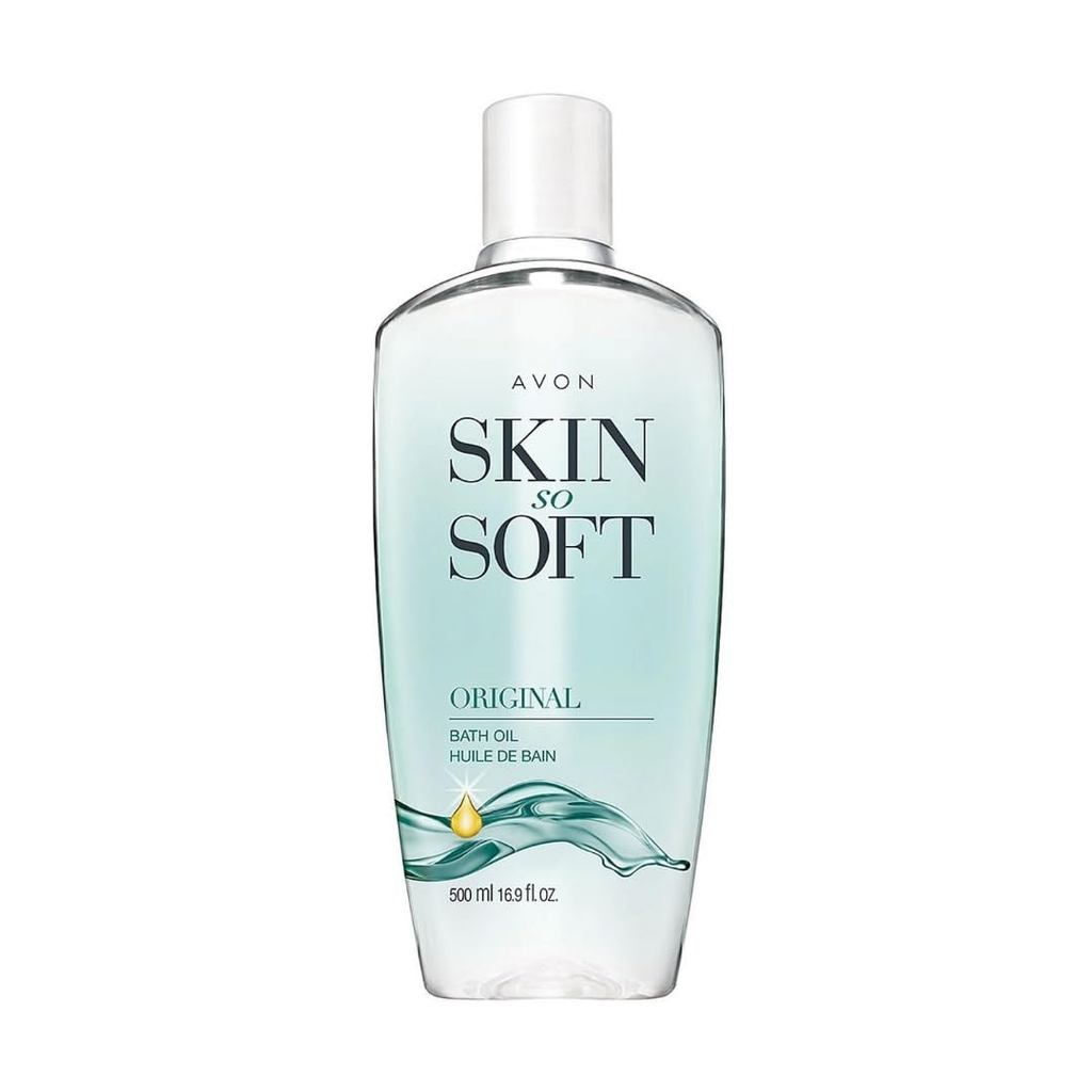Óleo Corporal Feminino AVON Skin So Soft Original, contém óleo de jojoba, adequado para pele seca, 16,5 onças fluidas (a