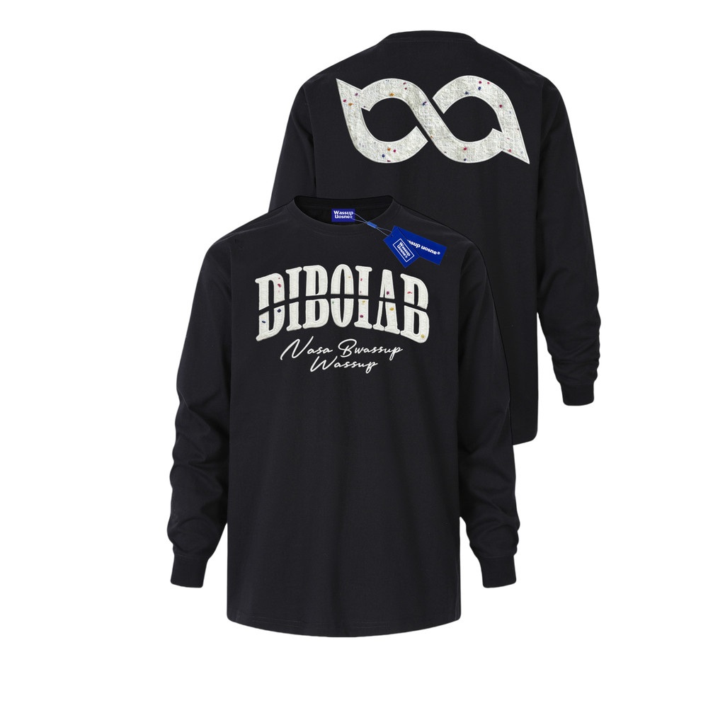 Algodão puro letras bordadas de manga comprida camiseta masculina estilo feminino 2026 novo estilo primavera outono juve