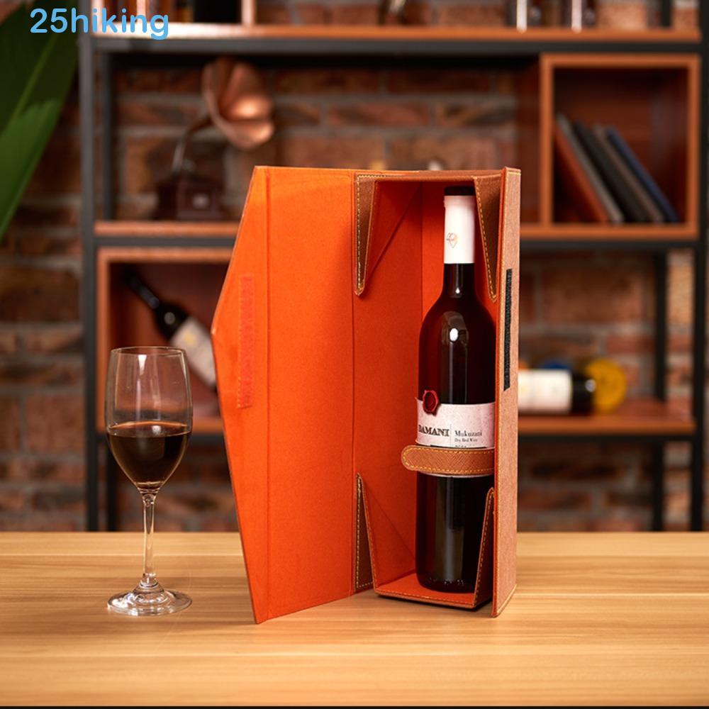 Estojo Para Garrafa De Vinho Caminhada , Alças Retangulares Embutidas , Caixa Dobrável Tinto , Pacote Único
