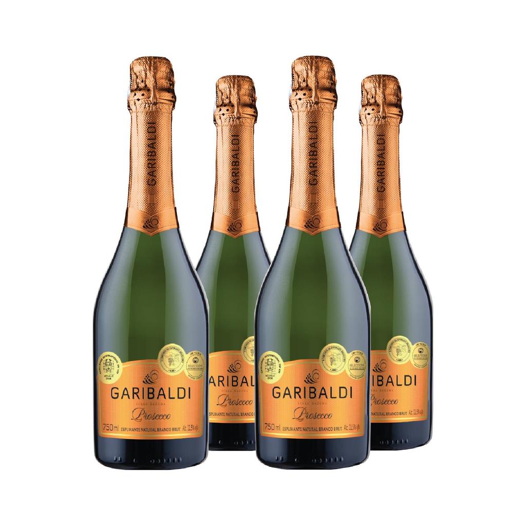 Kit 4 Espumante Branco Brut Garibaldi Prosecco 750ml