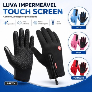 Luva Térmica Impermeável Touch Celular Para Moto Bike Esportes Trilha Frio Antiderrapante