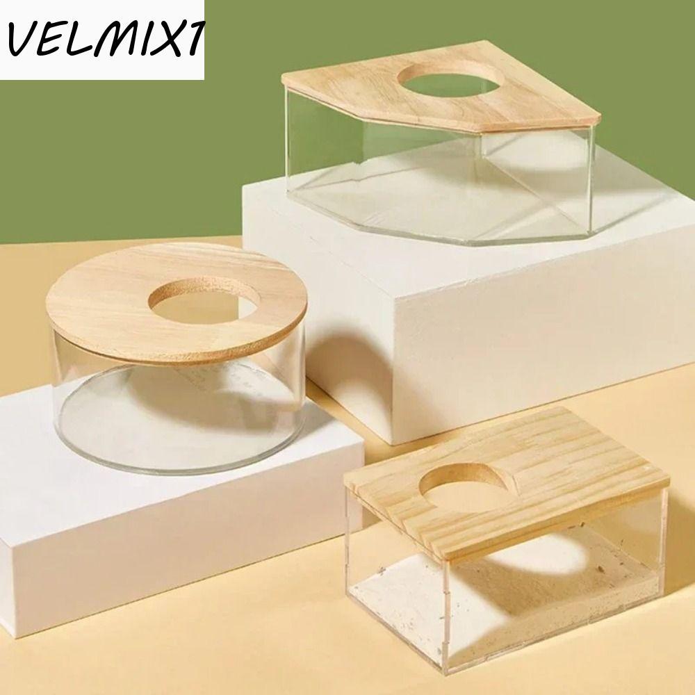 Banheiro Para Hamster VELMIX1 , Retângulo Com Tampa , Bacia De Areia Urina De , Vaso Sanitário Acrílico Banho
