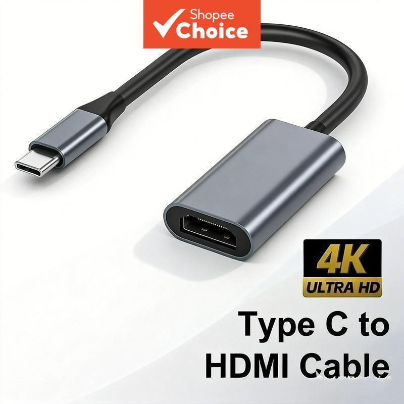 Adaptador USB-C Para HDMI 4K Tipo HDTV Cabo Conversor Fêmea MacBook iPad