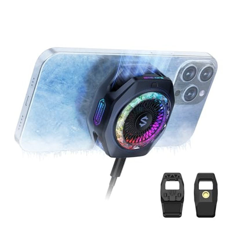 Radiador Portátil Magnético Do Ventilador RGB Refrigerador Telefone Celular Black Shark . Série Mourinho MagSafe Com Con