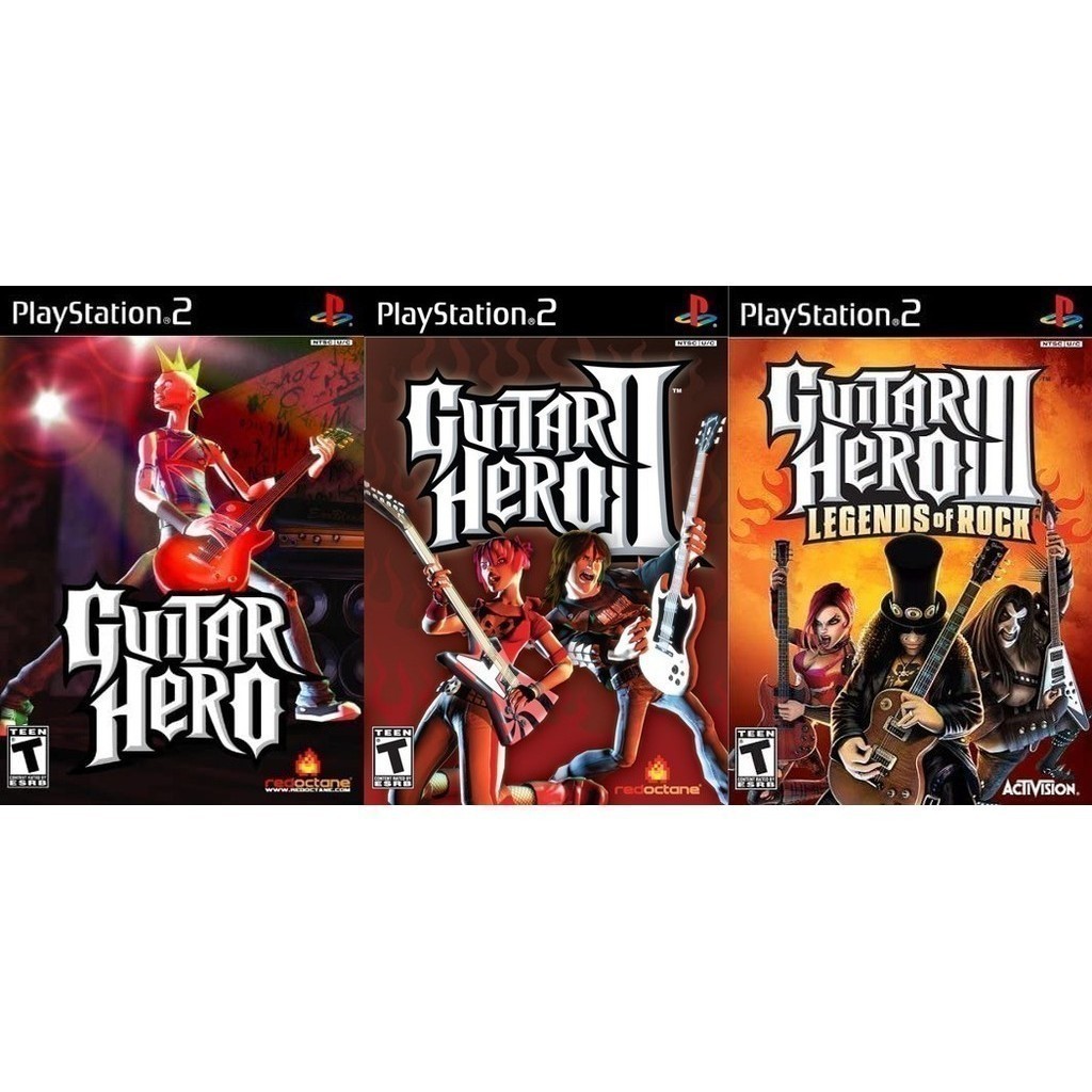 Games PS2 Jogos De  Jogos Guitar Hero 1, 2 E 3 - - Kit 3  (promoção) DVD's
