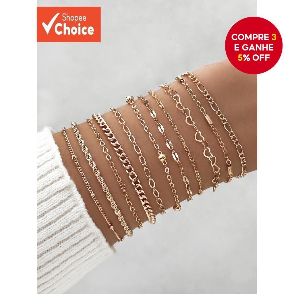 Bohemia Novo Conjunto De Pulseira De Fio Plano De Titânio 11 Peças Corrente Cruzada Casal Faça Você Mesmo Joias Combinan