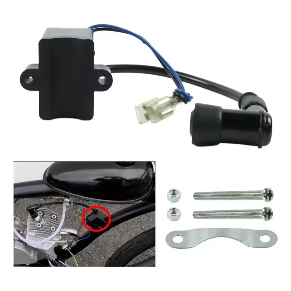 Kit Bobina + CDI + Vela para Bicicleta Motorizada 80cc KXT - Peças de Ignição Profissional
