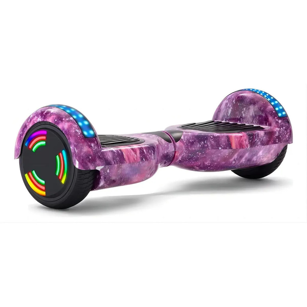 Hoverboard Roxo Galaxy  Bateria Recarregável Com Super Leds