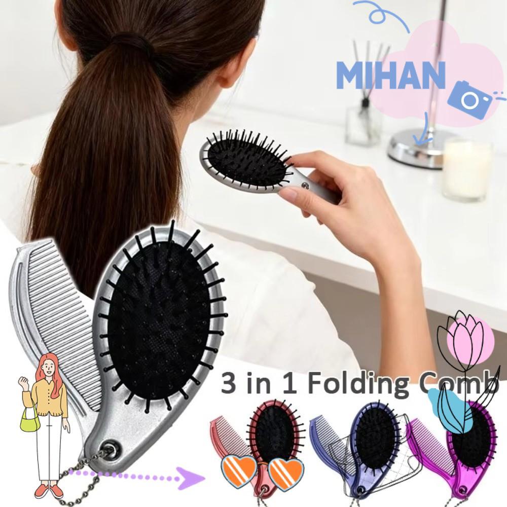 MH-BEAUTY Pente De Viagem , Espelho De Cabelo Dobrável 3 Em 1 , Almofada De Ar Multifuncional Moderno