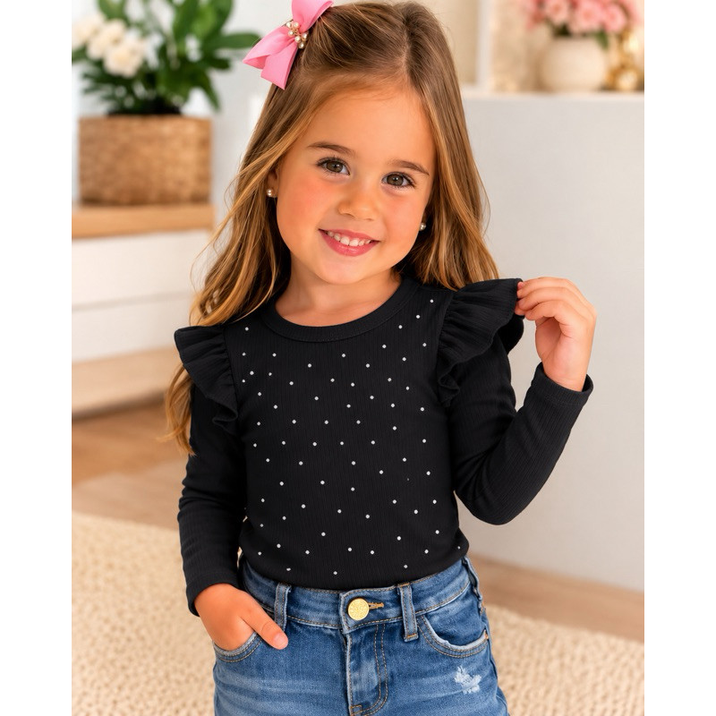 Blusa Infantil Manga Longa Princesa  Inverno Bloguerinha Fashion