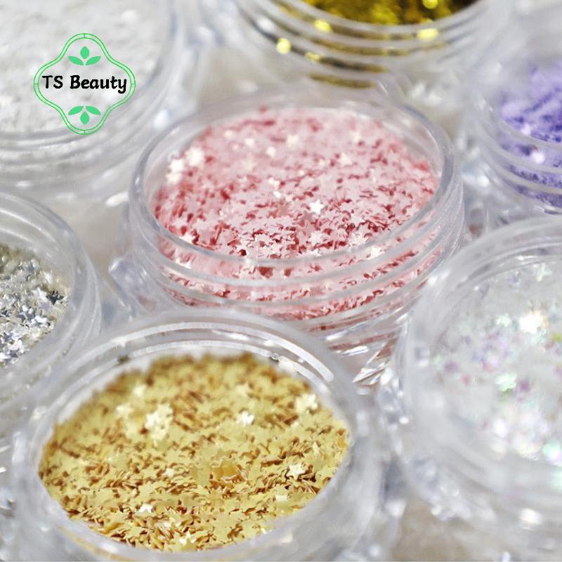 TS Moda 1 Jarra 1mm Mini Estrela Brilhante Glitter De Unha Espumante Decoração De Unhas Design De Salão De Beleza Acessó