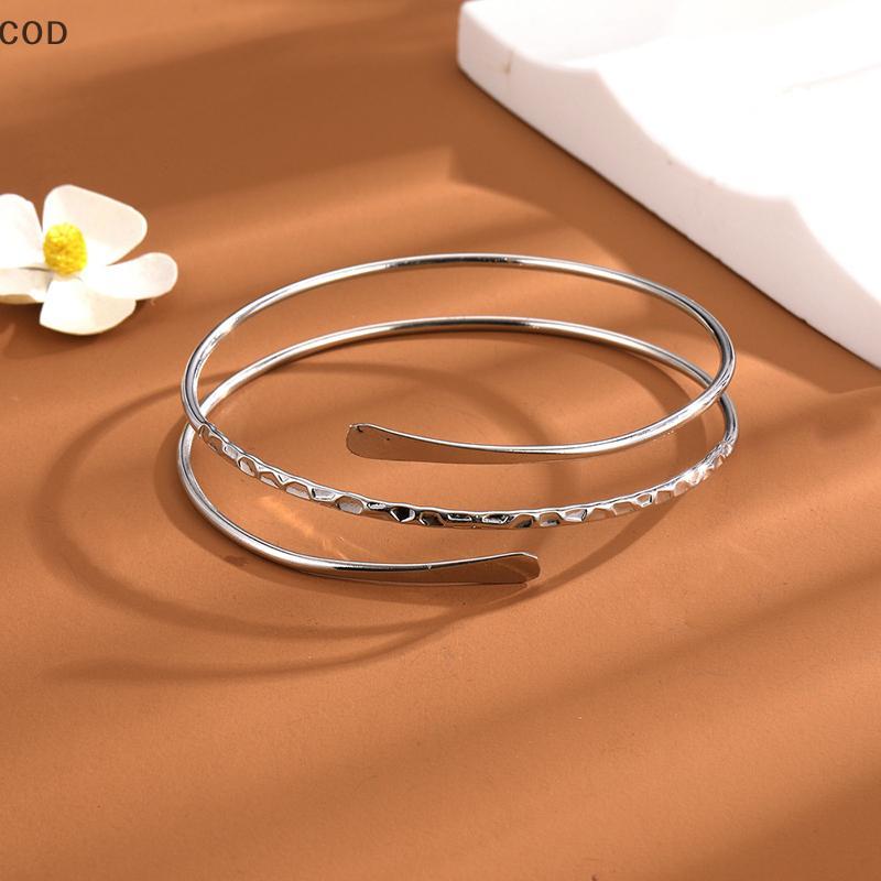 [lxfb] Anel De Braço Punk Personalidade Cor Prata Serpentina Metal Vazado Multicamadas Pulseira Suave Para Mulheres Joia