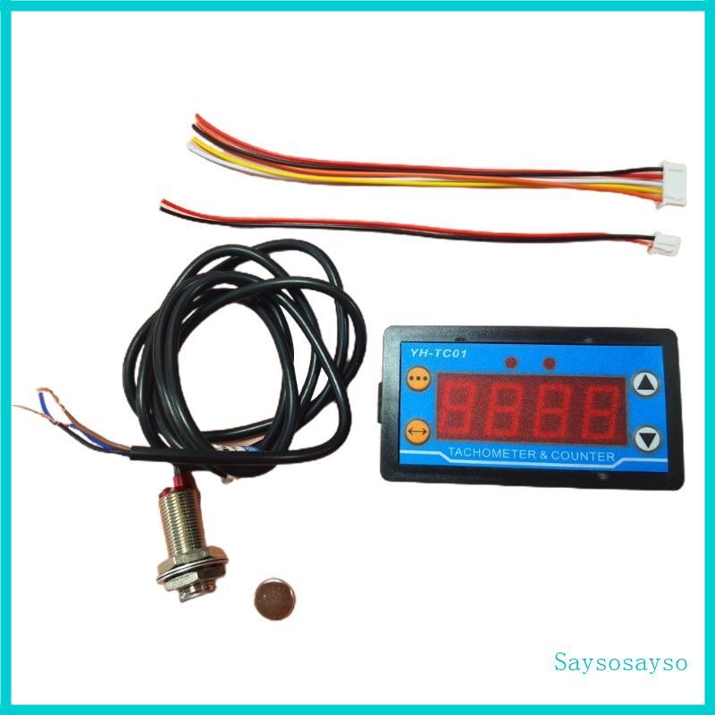 Saysosayso DC9-24V Medida Velocidade 30-80000RPM Horímetro Medidor Display Tacômetro À Prova D