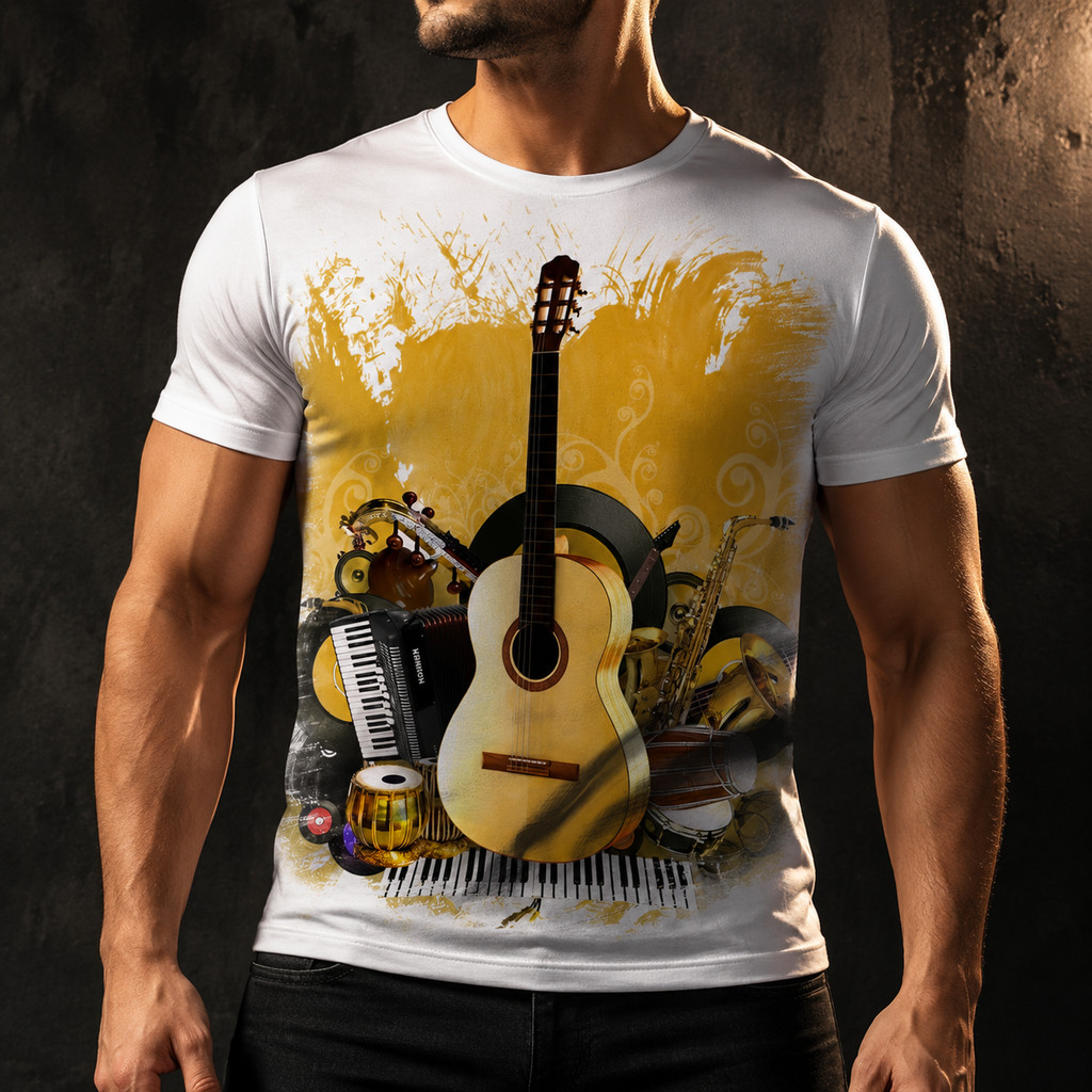 Camiseta Instrumentos Músicais Corda Violão - Dicelli