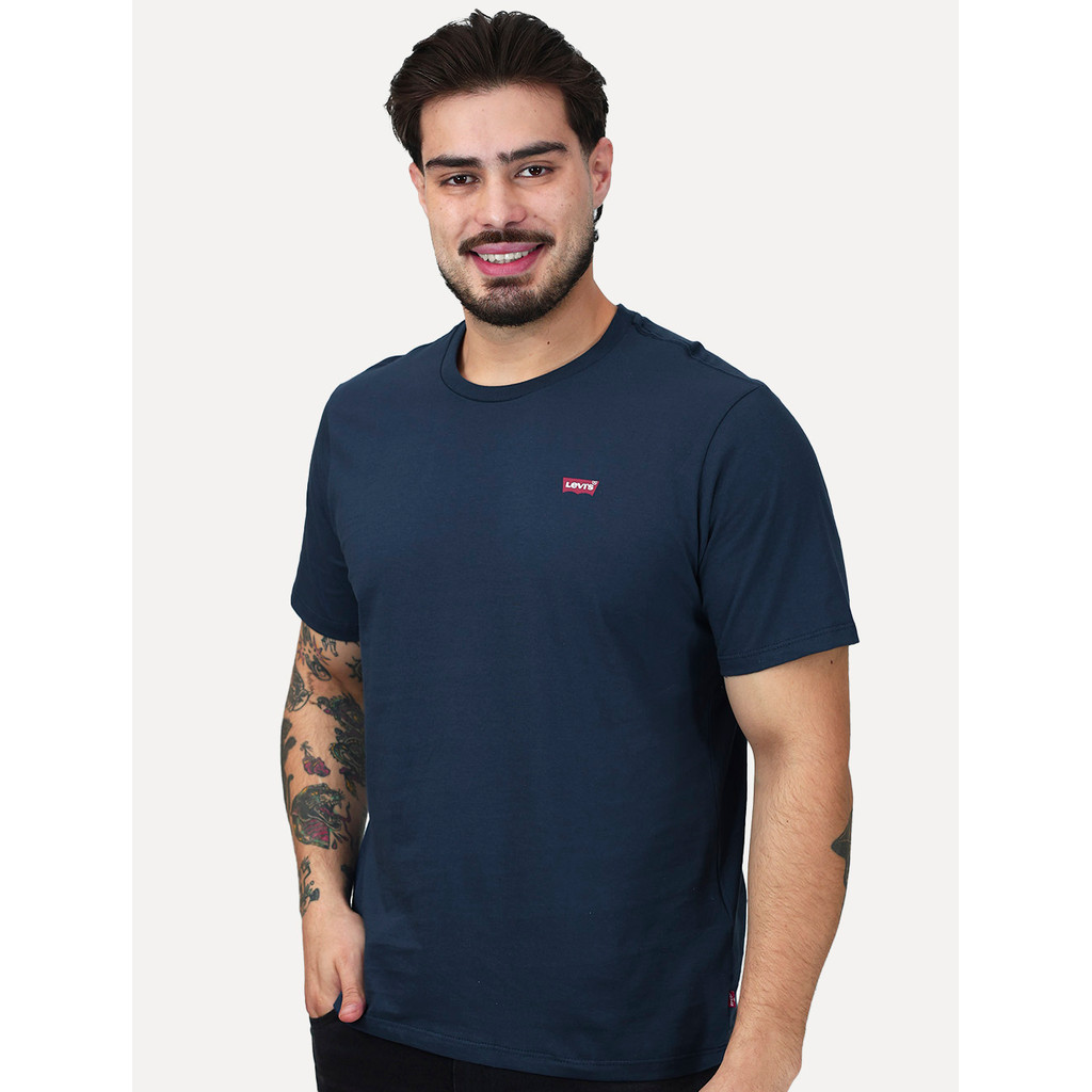 Camiseta Levis Masculina Standard Classic Printed Housemark Original Azul Marinho