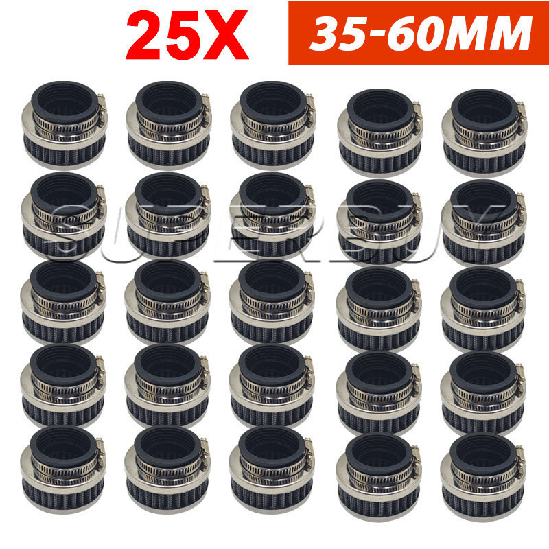 25 Peças de Filtro de Ar Universal 35mm-60mm, Alto Fluxo Esportivo, Acessórios para ATV, Pit Bike, Dirt Bike, Motociclet
