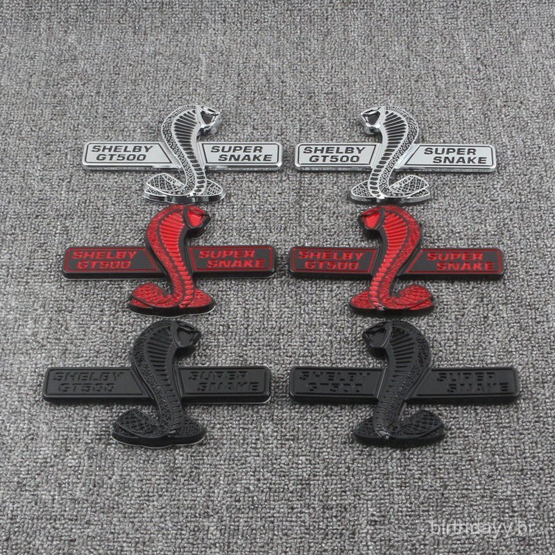 Novo produto adequado para modificação do emblema da grade frontal do Mustang GT500 Cobra, adesivo de carro Viper, emble