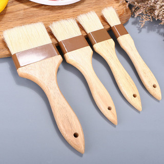 Pincel para bolos e biscoitos, cabo de madeira de faia, pincel de cerdas de porco, pincel para churrasco, pincel para ól