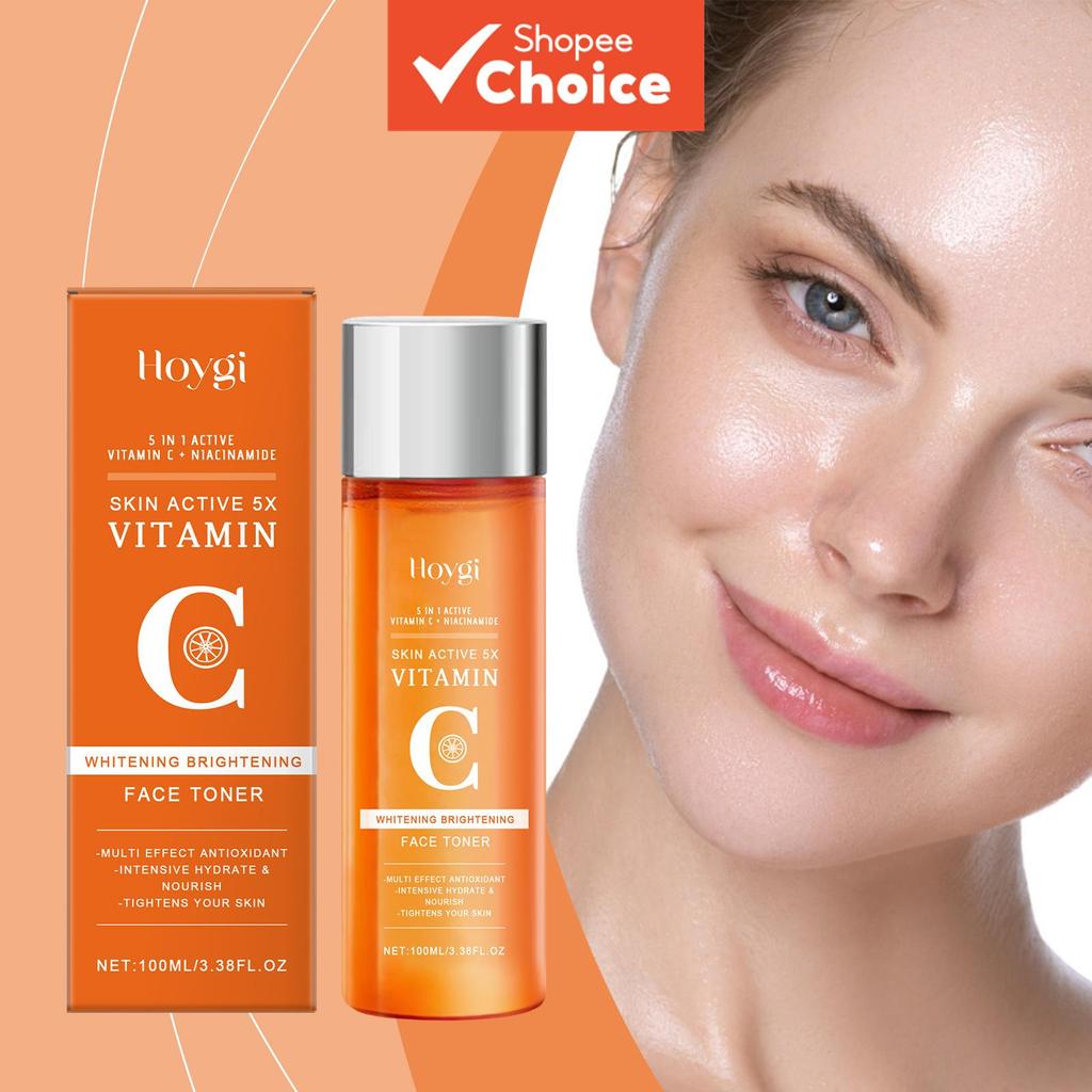 Tônico Hidratante com Vitamina C 100ml – Tônico Suave Diário com Ácido Hialurônico, Clareador, Hidratante e Redutor de