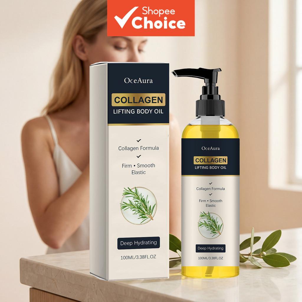 Óleo Corporal de Colágeno 100ml – Colágeno Hidrolisado e Extrato de Alecrim – Cuidado Sedoso e Hidratante para Pele Lisa