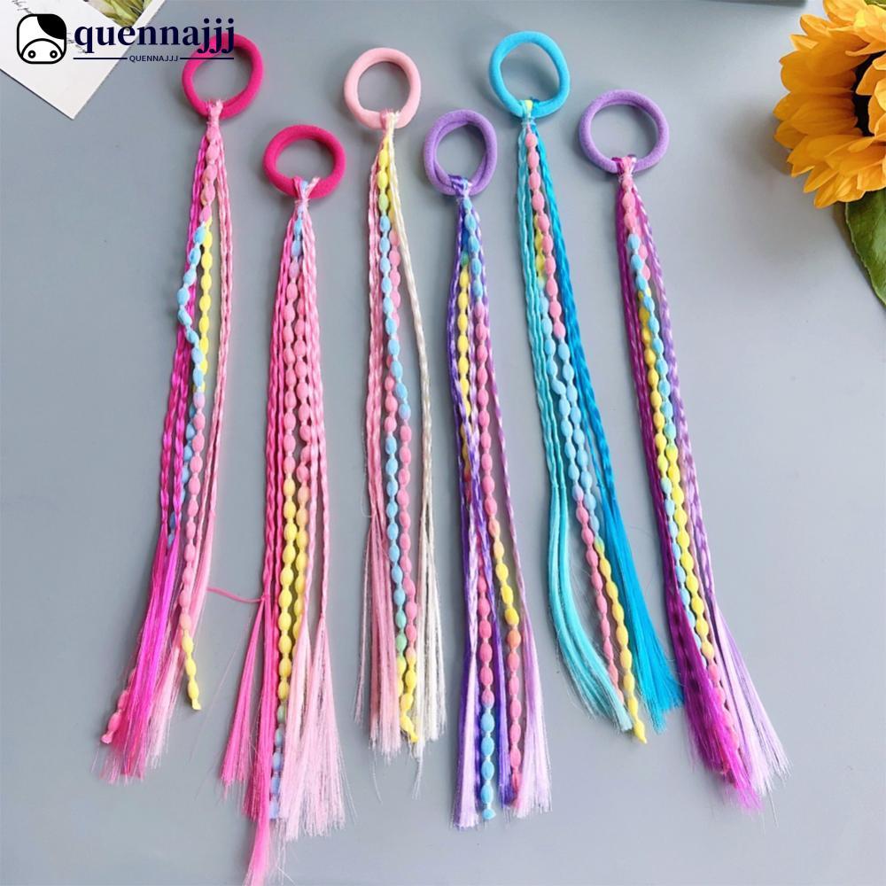 QUENNA Colorido Elástico Laços De Cabelo Faixa Com Peruca Trança Para Crianças E Adultos Moda Doce Diário Acessórios G3U