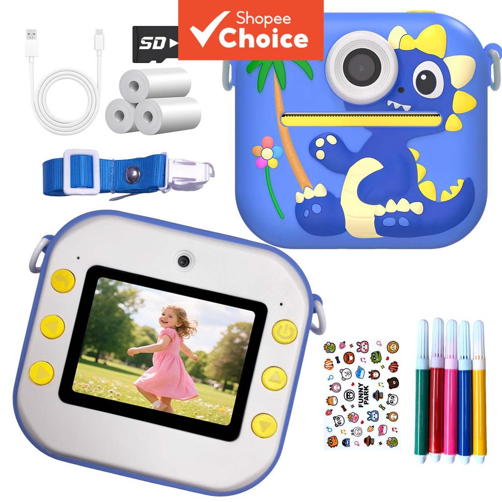 Câmera instantânea para crianças, criativa câmera térmica para impressão, brinquedo digital infantil com gravação de
