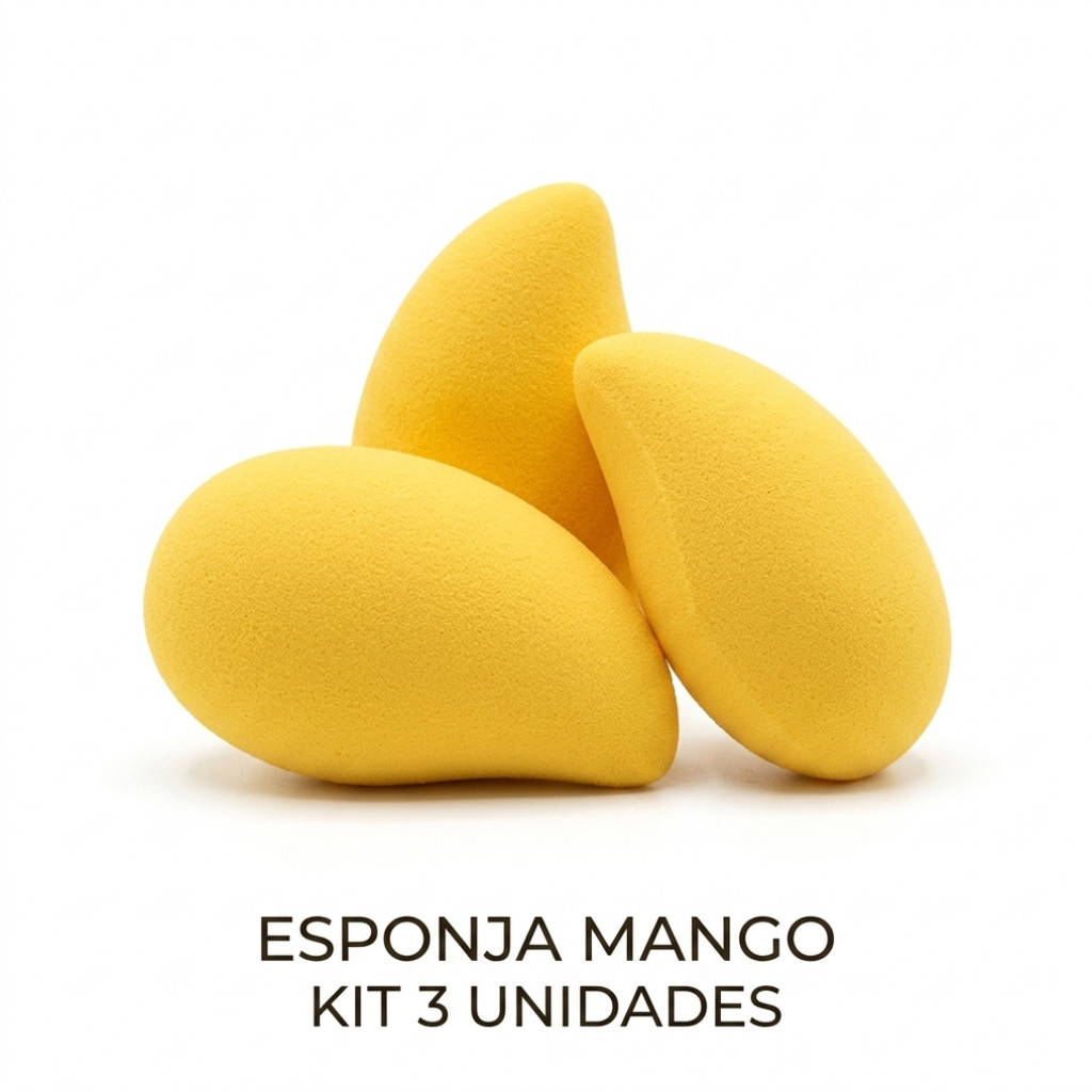 Kit 3/6 Esponjas de Maquiagem Formato Manga – Super Macias e Ideais para Base e Corretivo Super Macia