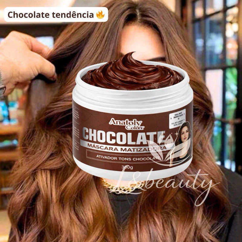 Máscara Tonalizante Chocolate 300gr Cor Intensa E Radiante - Anatoly