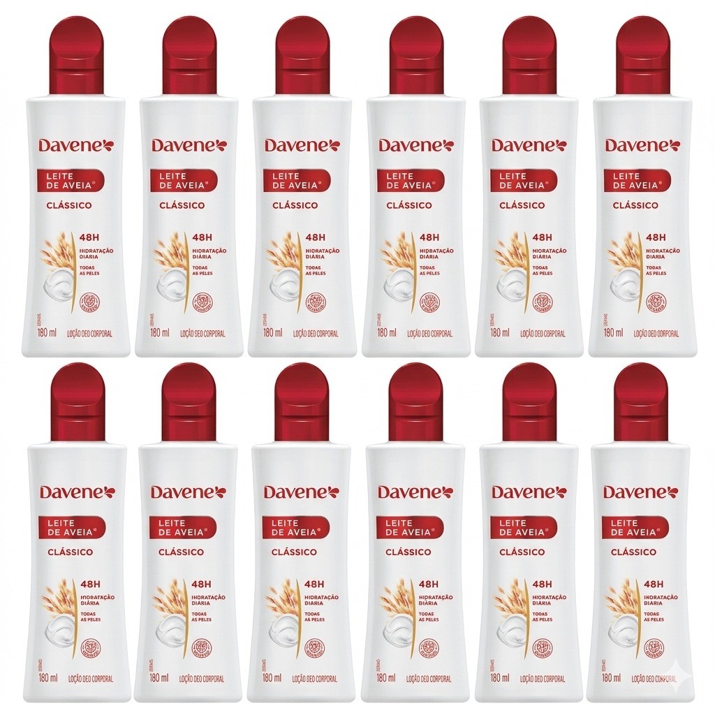 12UN Hidratante Corportal Leite De Aveia 180ML Davene