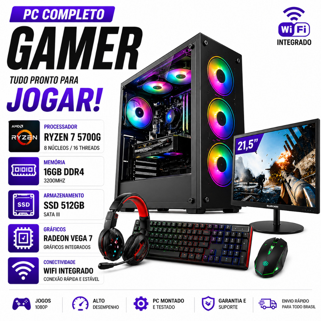 Kit Ryzen 7 5700g em Oferta | Shopee 2026