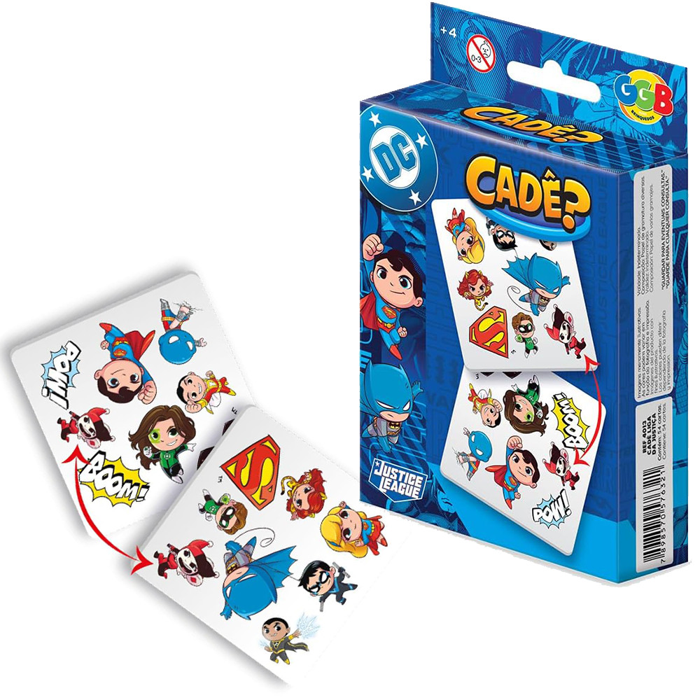 Jogo Divertido Infantil Cadê? Liga Da Justiça Imagens Cartas