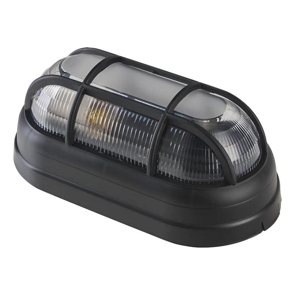 Arandela Tartaruga E27 LED Externa Interna Com Grade Bivolt Plástica Jardim Garagem 40W