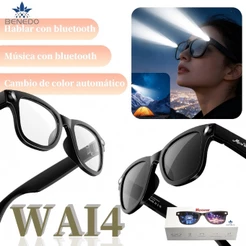 Inteligentes oculos Mircrowear W AI 4 lanterna musica bluetooth Ip68 2026 oculos de Sol e sem grau