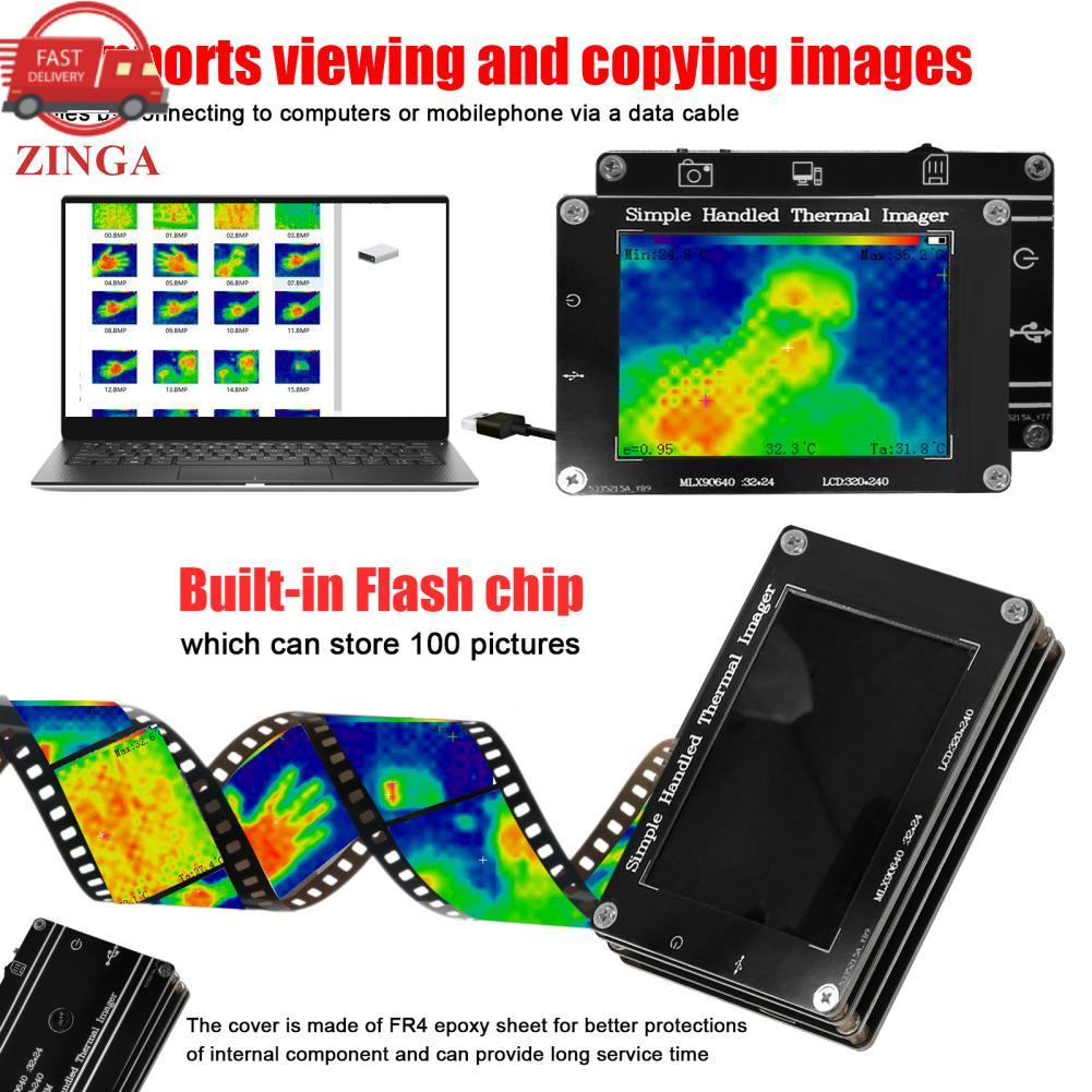zinga -40-300 ℃ Câmera de imagem térmica digital portátil multifuncional portátil com tela LCD de 3,2 sensores de