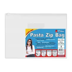 Pasta Zip Bag versátil Cristal 2783 36x26cm com 5 unidades Chies
