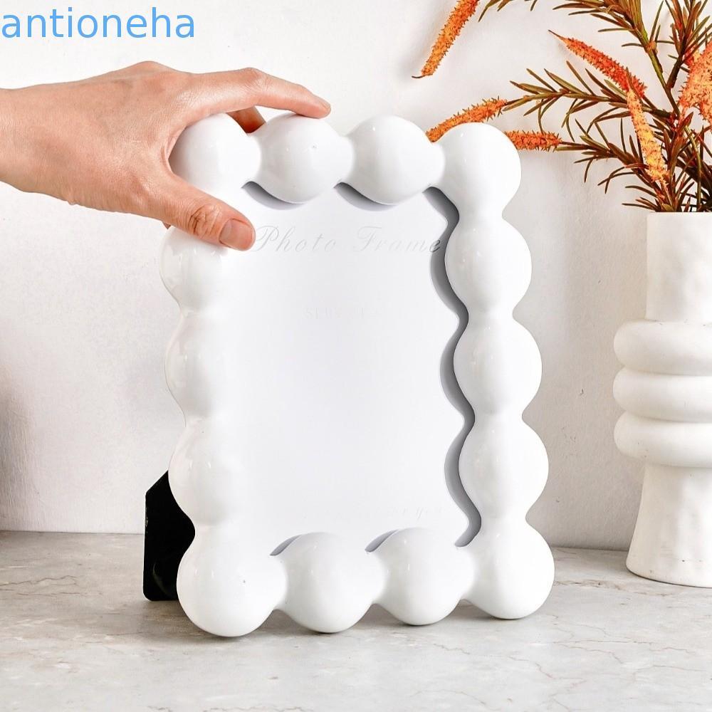 Moldura De Resina ANTIONEHA , Borda De Bola Redonda Quadrada De 8 Polegadas Exibição De Imagem Decorativa De Luxo