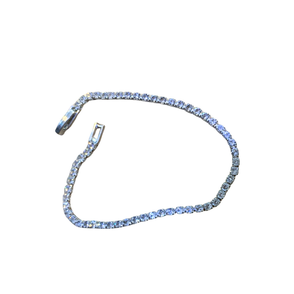 Pulseira Riviera Banhada a Prata Fina 2mm - Tennis Bracelet