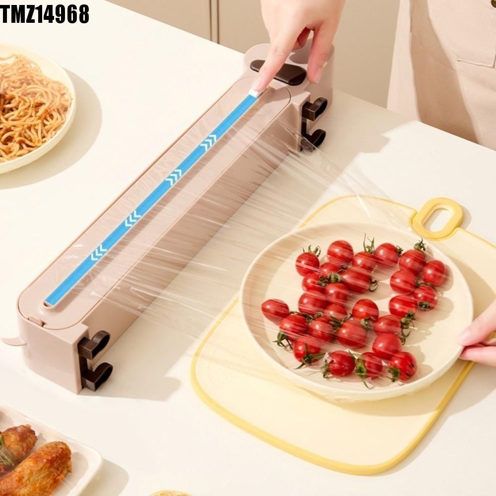 Distribuidor Plástico Do Envoltório De TMZ14968 , Recarregável Filme Alimento Da Caixa De Armazenamento , Cortador Estir