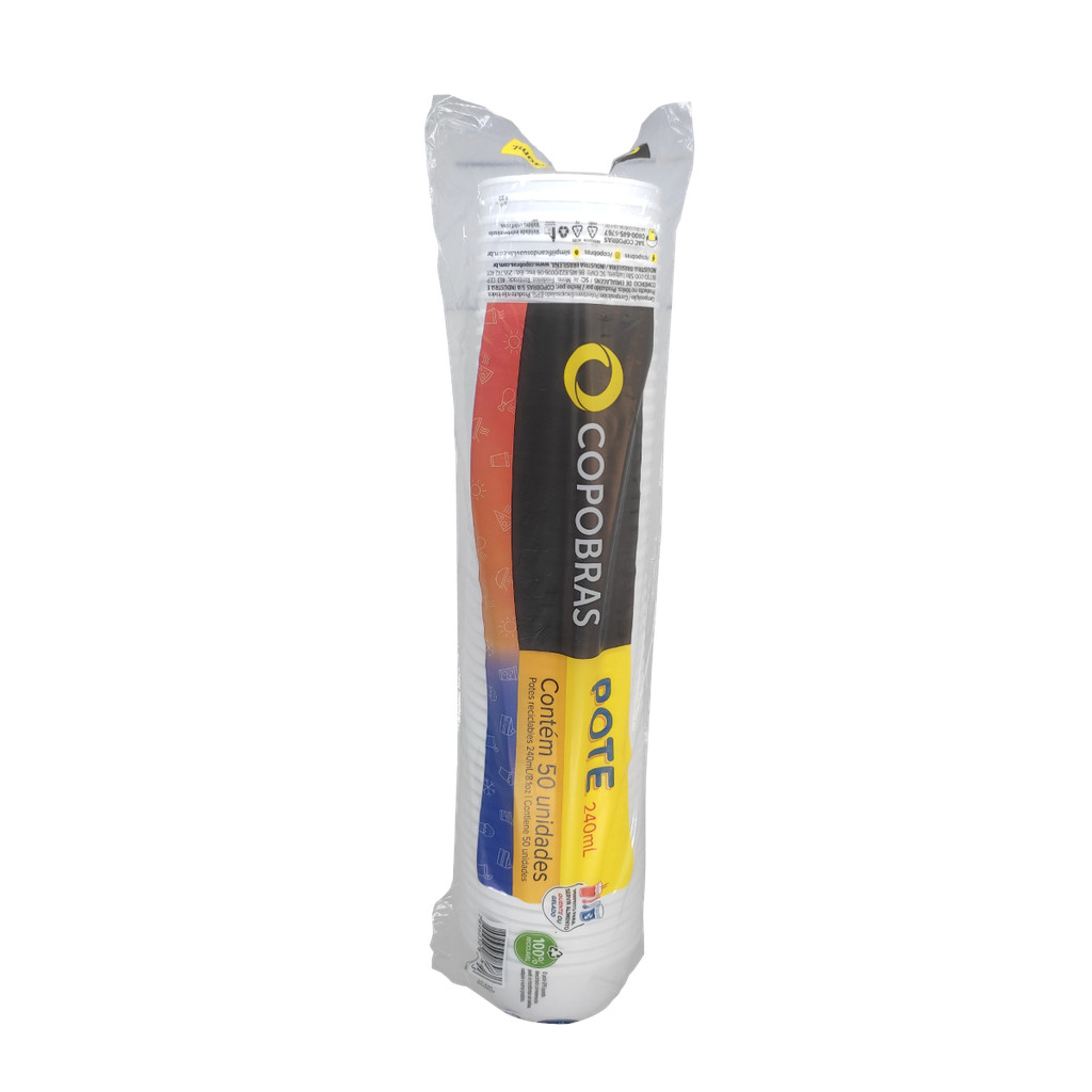Pote de Isopor Térmico 240mL Branco sem Tampa C/50  Copobras