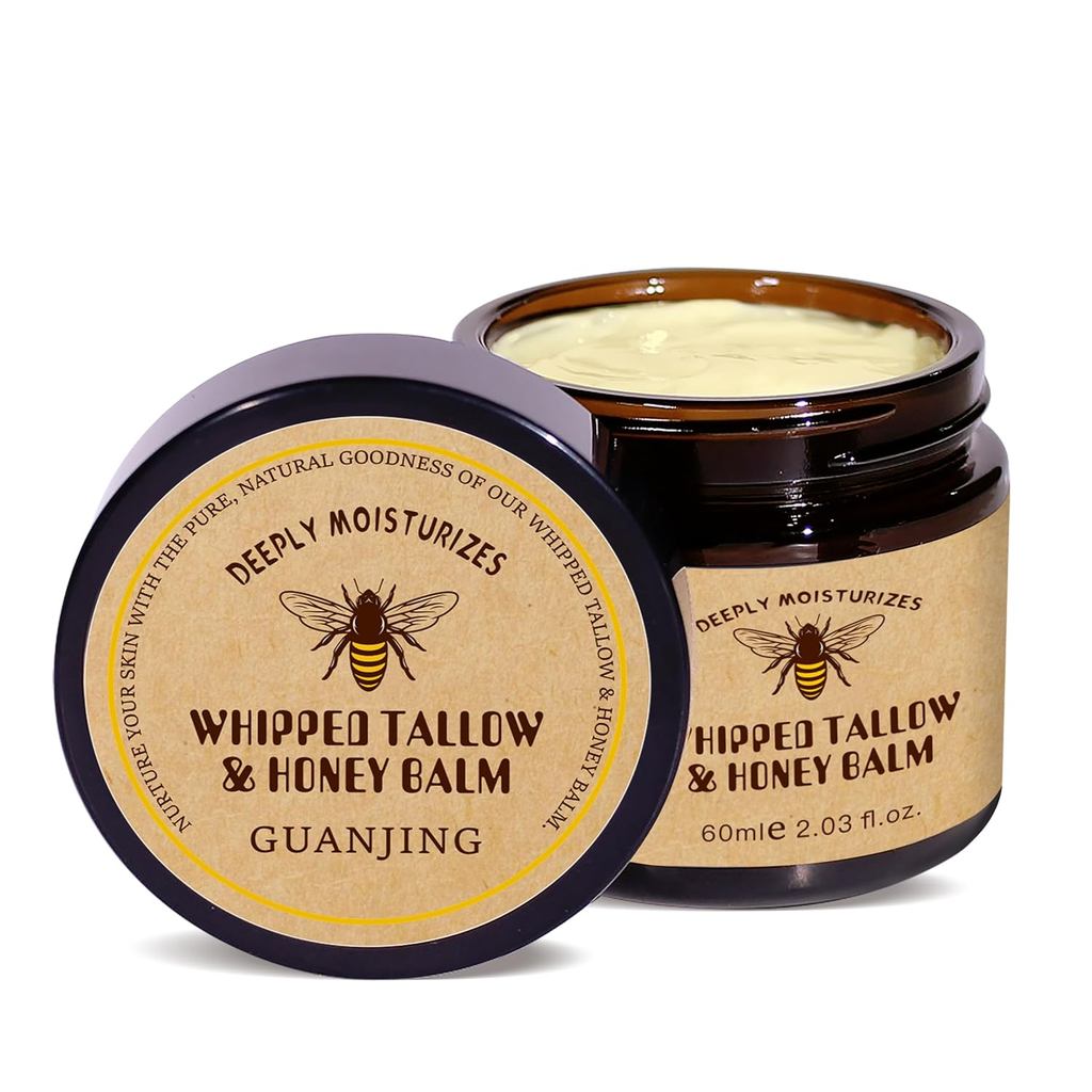 GUAN JING Creme Bálsamo de Sebo de Carne Bovina Natural e Mel – Hidratante Ultra-Nutritivo com Sebo de Animais Alimentad