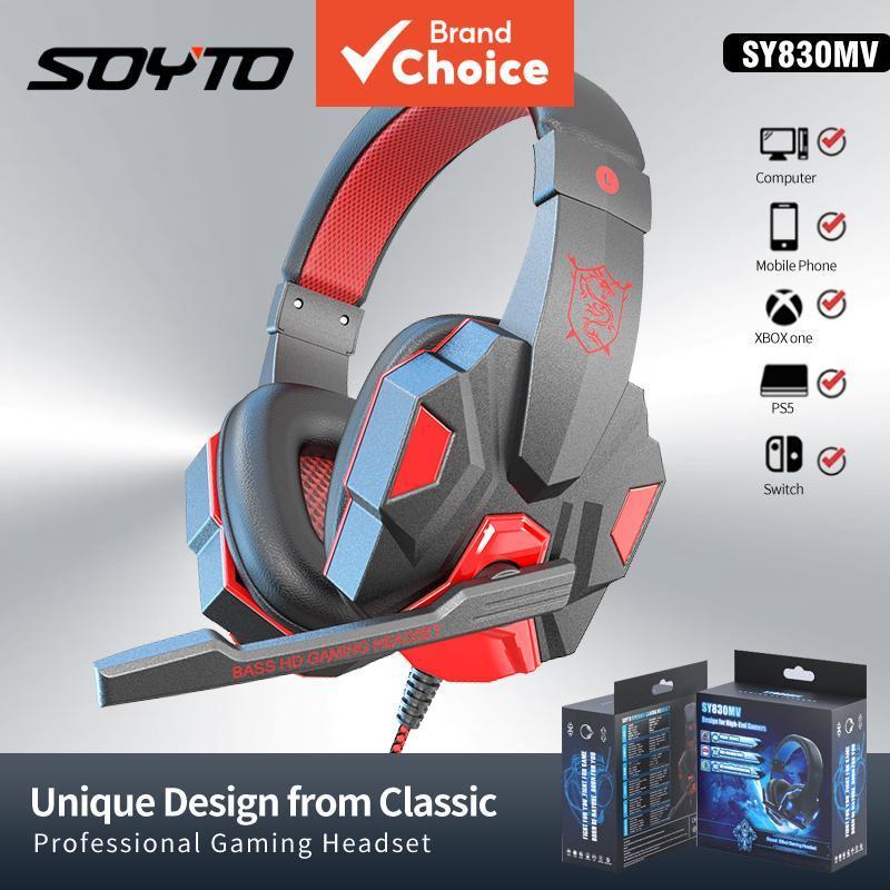 SPRISE SY830 Fones de Ouvido Gamer com Almofada, Luz RGB LED, Controle de Volume Ajustável e Conexão USB