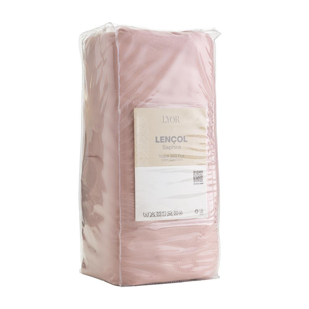 Lençol com Elástico Hotel Saphira Casal Toque 300 Fios Rosa