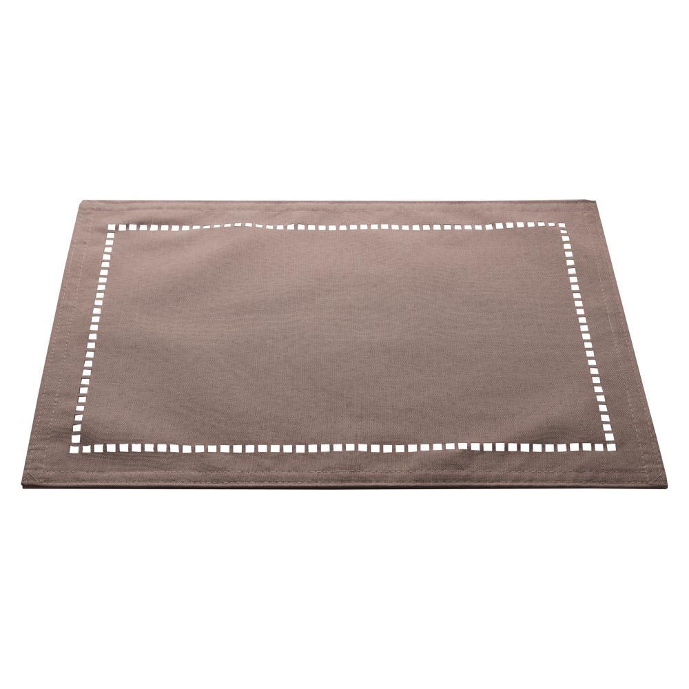Jogo Lugar Americano de Poliéster e Linho Marrom 45cm x 30cm - Lyor