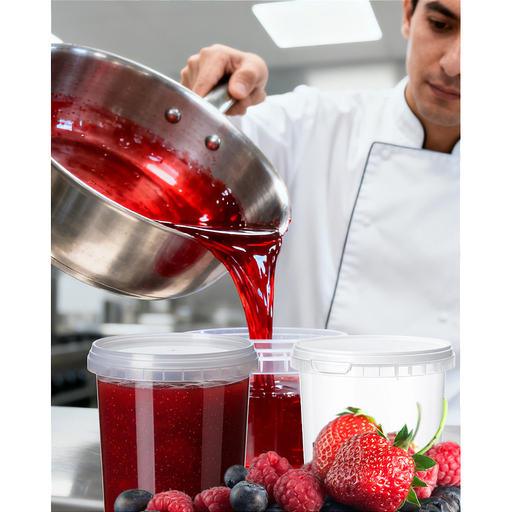 Pote para Alimento Transparente 220ml Tampa Lacre Atoxico BPA Free - 1000 Und