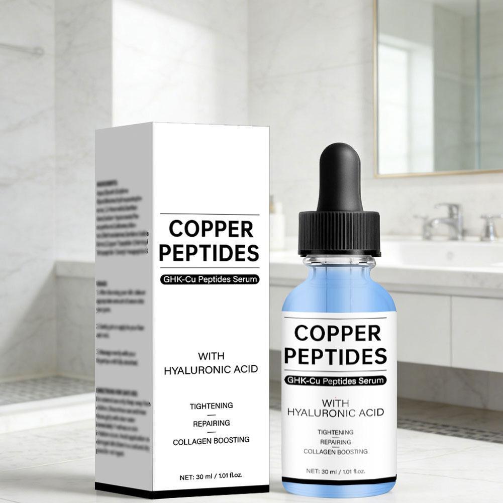 Soro Reparador de Peptídeo de Cobre Azul 30ml Ghk Cu Reafirmante Hidratante Essência Facial
