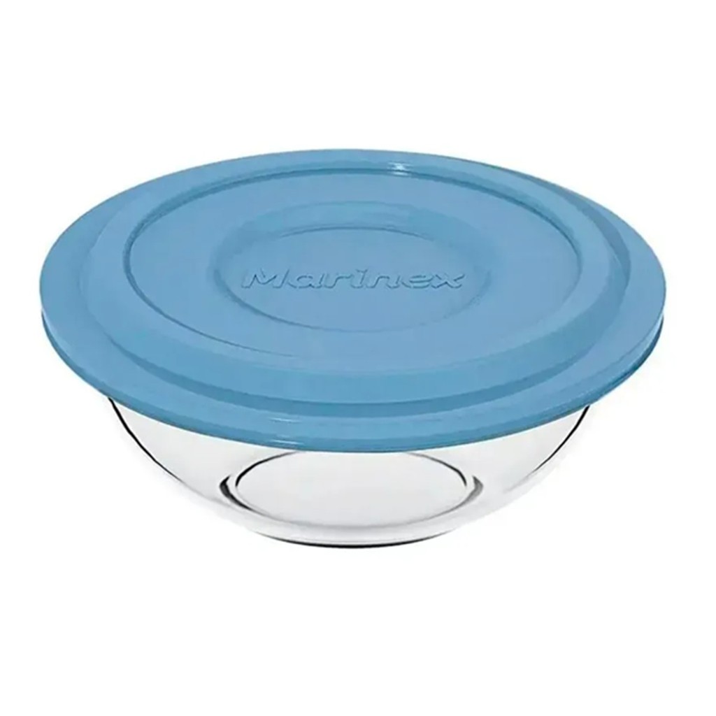 Tigela Bowl saladeira De Vidro Marinex Com Tampa Colorida